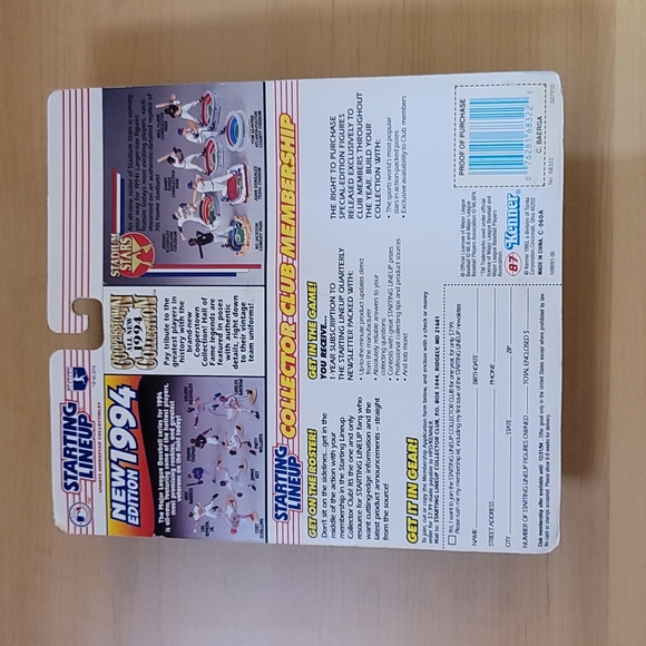 MLB Carlos Baerga Starting Lineup New 1994 Edition Brand New - Picture 2 of 5